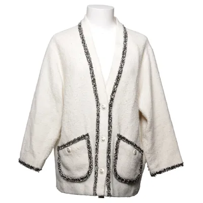 Kofta (Vit, Svart) från Maje Akryl, Bomull, Elastan, Metallfiber, Nylon, Polyester, Ull