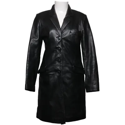 Leather coat (Black) from Hollies Leather, Polyester