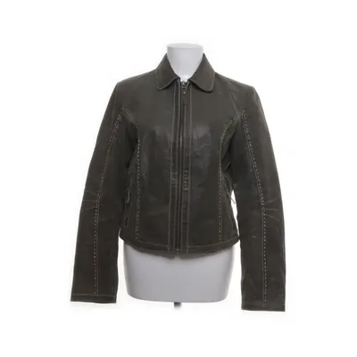 Läderjacka (Grön) Skinn, Bomull, Polyester