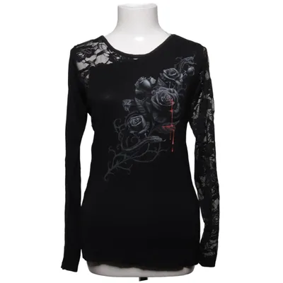 T-shirt à manches longues (Noir) de Spiral Élasthane, Viscose