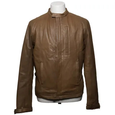 Leren jack (Beige) van Bertoni Leer, Polyester