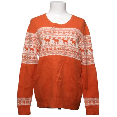 Christmas sweater (Orange, White) from Donna Lane Merino wool