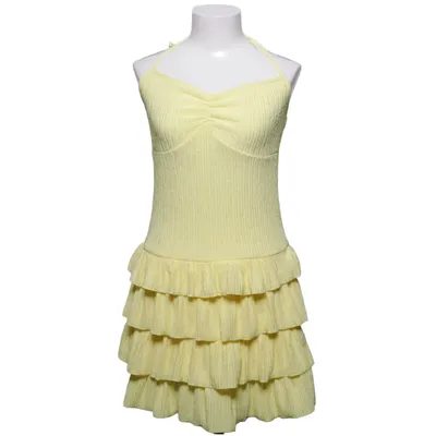 Halterneck-kjole (Gul) fra Shein Elastan, Polyester