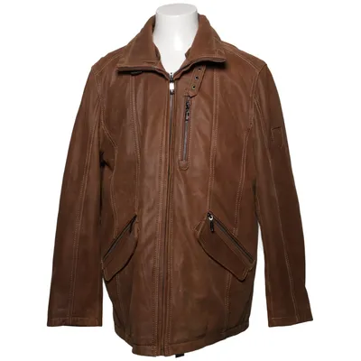 Läderjacka (Brun) från Trapper Akryl, Skinn, Polyester, Ull