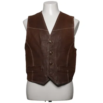 Leren vest (Bruin) van Biker Leer