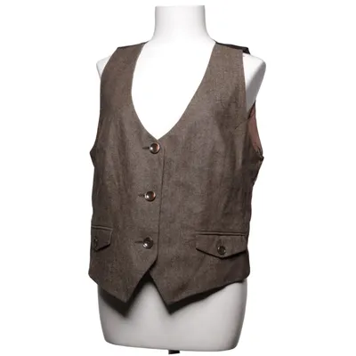 Suit vest (Brown) from Birgitta Polyester, Wool