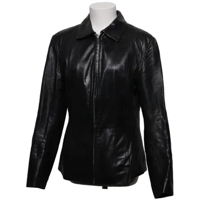 Leren jack (Zwart) van Mauritius Leer, Polyester
