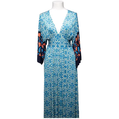 Maxi jurk (Blauw, Meerkleurig) van City Goddess Elastaan, Polyester
