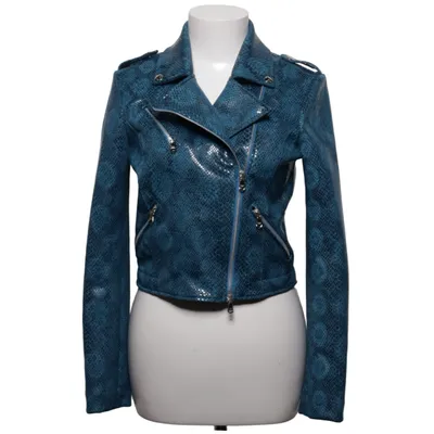 Bikerjack (Blauw, Zilver) van Patrizia Pepe Elastaan, Polyester