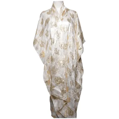 Morgenmantel (Weiß, Gold) von Line of Oslo Polyester, Seide