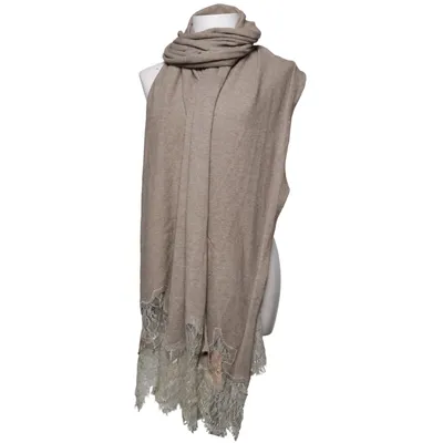 Scarf (Beige, White) from Tiramisu Modal, Polyester