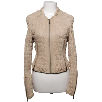 Læderjakke (Beige) fra Gustav Læder, Polyester
