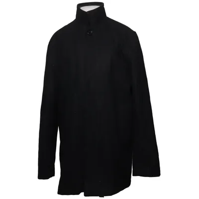 Coat (Black) from Blue Polyester, Viscose, Wool