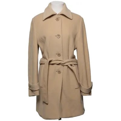 Frakke (Beige) fra Pabia Viscose, Uld