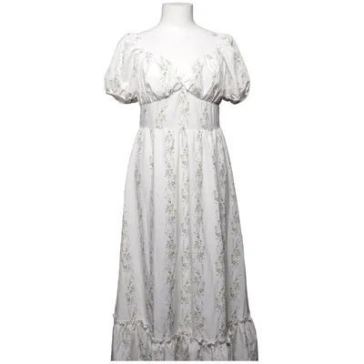 Maxi jurk (Wit, Groen)