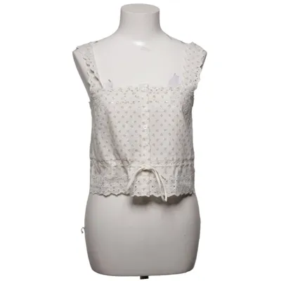 Crop top (Blanc, Rose) de Sézane Coton biologique, Polyester