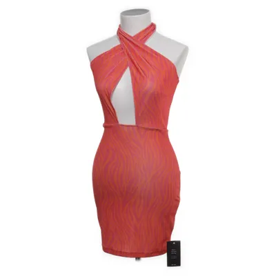 Halterneck-kjole (Orange, Pink, Flerfarvet) fra NA-KD Elastan, Polyester