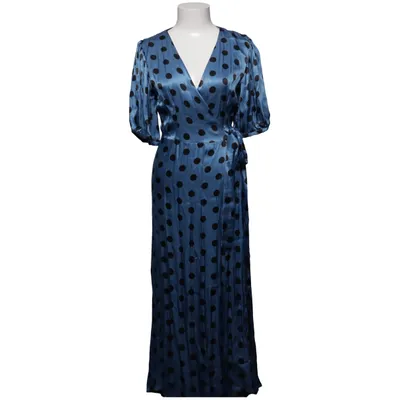 Wrap dress (Blue, Black) from Zara Polyester, Viscose