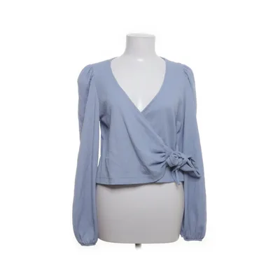 Wrap blouse (Blue) from Monki Elastane, Polyester