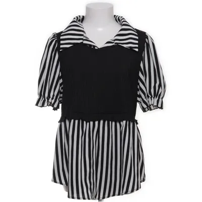Top (Black, White) from Shein Curve Elastane, Polyester
