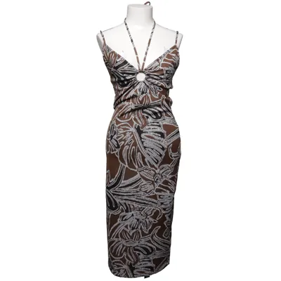 Jurk (Bruin, Wit, Zwart) van Zara Elastaan, Polyester