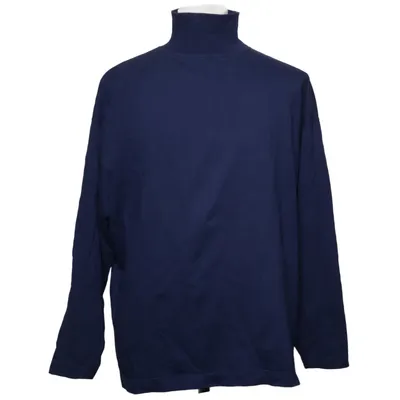 Rollkragenpullover (Blau) von New Basic Baumwolle, Wolle