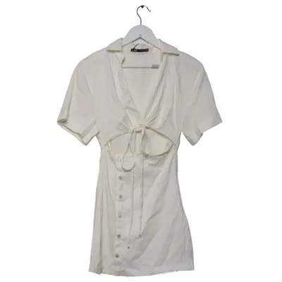 Dress (White) from Zara Elastane, Linen, Polyamide, Viscose