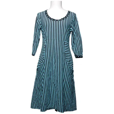 Jurk (Zwart, Blauw) van Charles Katoen, Elastaan