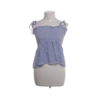 Topp (Vit, Blå) från H&M Bomull, Elastan