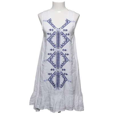 Dress (White, Blue) from Make Way Viscose