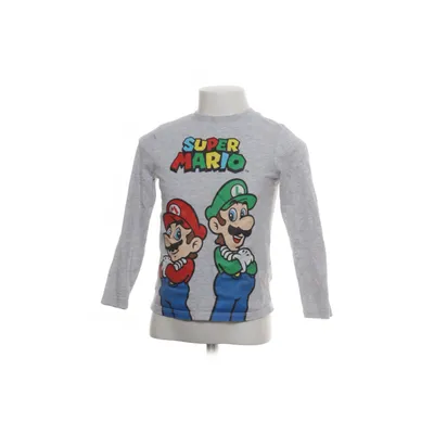 Långärmad t-shirt (Grå, Flerfärgad) från Super Mario Bomull