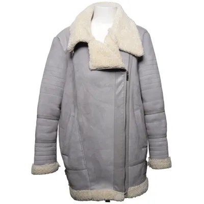 Shearling Jacke (Grau, Weiß) von Zara Basic Outerwear Polyester