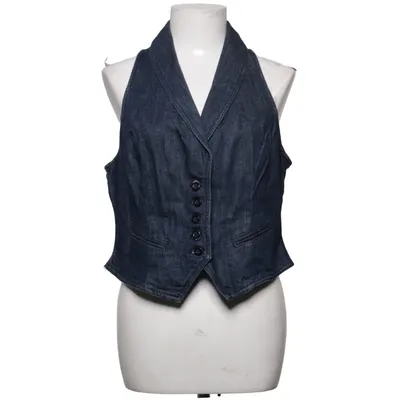 Spijker gilet (Blauw) van New York & Company Katoen, Elastaan