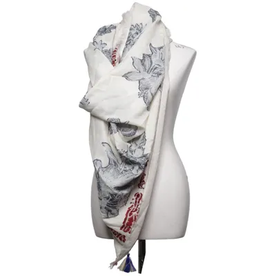 Sjal (Vit, Grå, Röd) från Codello Akryl, Bomull, Metallfiber, Ull