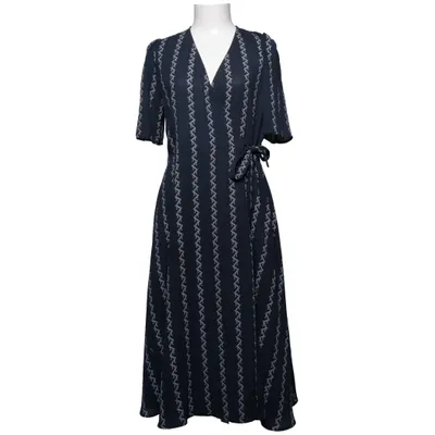 Wrap dress (Blue, White) from Won Hundred Recycled polyester, Viscose