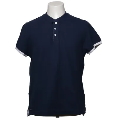 Henley shirt (Blauw) van Ombre Katoen