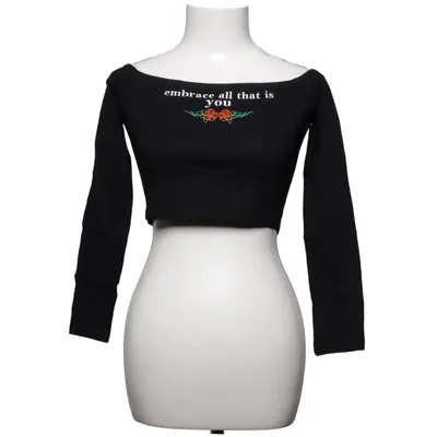 Crop top (Noir) de Minga Coton, Élasthane