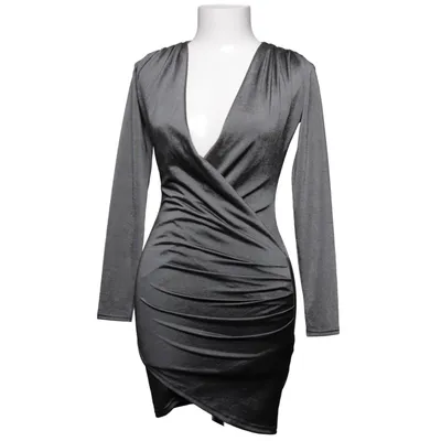 Klänning (Grå) från Boohoo Night Elastan, Polyester