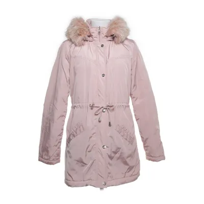 Vinterkappa (Rosa) från Jean Pascale Polyester, Pälsimitation, Rävpäls, Akryl