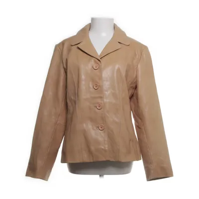 Leather blazer (Beige) from Hirsch Polyester, Leather