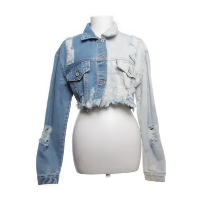 Denim jacket (Blue) from Shein Cotton, Polyester