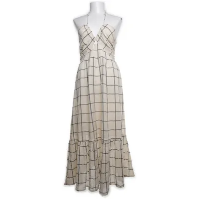 Halternek jurk (Beige, Zwart) van Mango Katoen