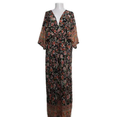 Maxi jurk (Zwart, Meerkleurig) van Shein Curve Viscose