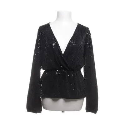 Wikkelblouse (Zwart) van Sisters Point Elastaan, Metallvezel, Nylon