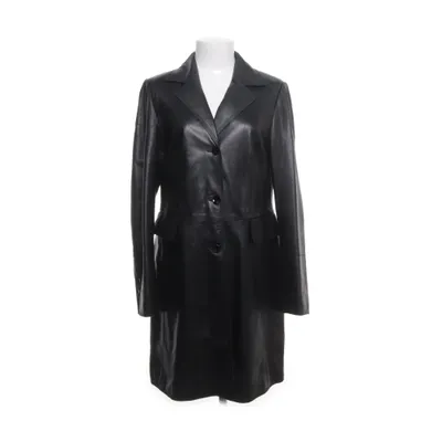 Leren jas (Zwart) van Elegance Paris Acetaat, Nylon, Leer