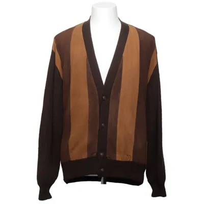 Cardigan (Brown, Yellow) from Nordiska Kompaniet Acrylic, Leather, Wool