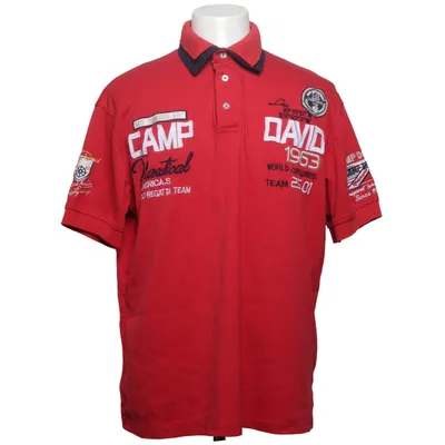 Polo (Rouge, Bleu, Blanc) de Camp David Coton, Polyester