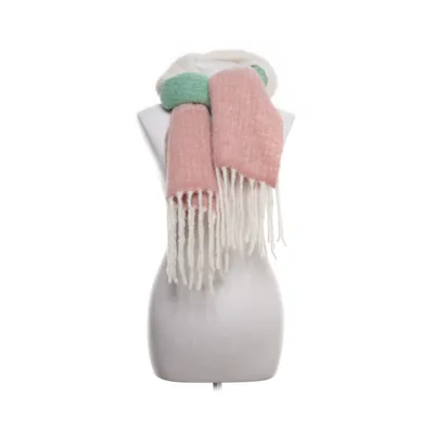 Scarf (Pink, White, Green) from Rodebjer Alpaca wool, Polyamide