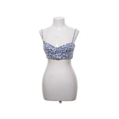 Crop top (Blue, White, Multicolored) from Mango Cotton, Viscose