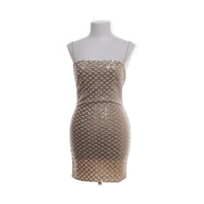 Klänning (Beige, Guldfärgad) från PrettyLittleThing Elastan, Polyester
